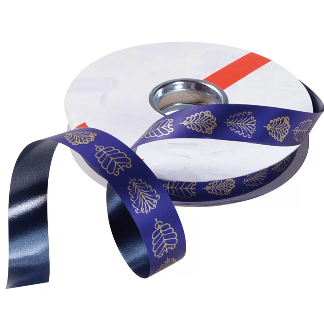 Cintas De Regalo>DecoWoerner Cinta De Poliéster "Ornamento De Hojas", 19 Mm, azul