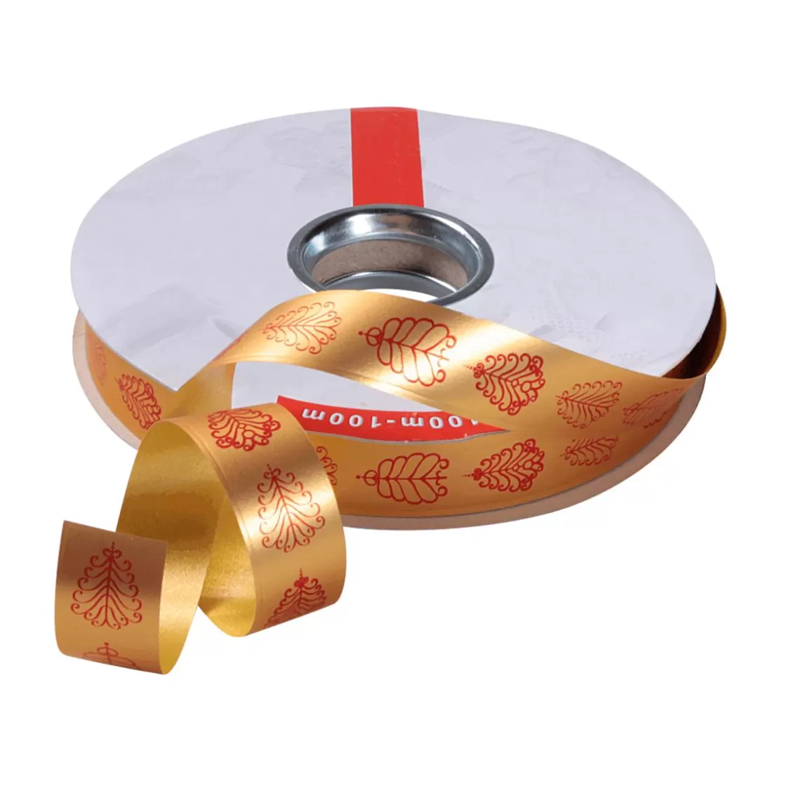 Cintas De Regalo>DecoWoerner Cinta De Poliéster "Ornamento De Hojas", 19 Mm, oro