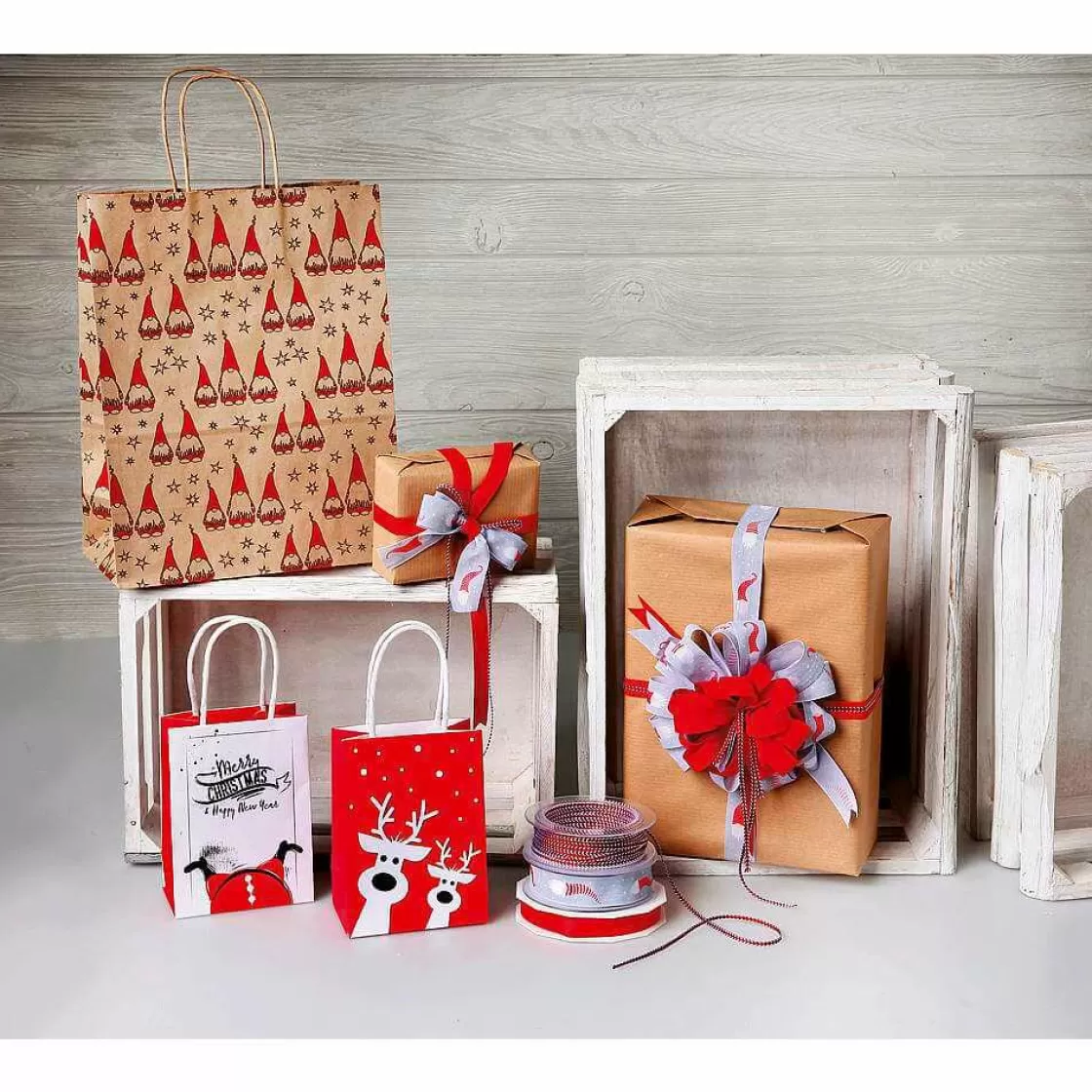 Cintas De Regalo>DecoWoerner Cinta De Regalo Con Cordón /blanco 4 Mm 15 M rojo
