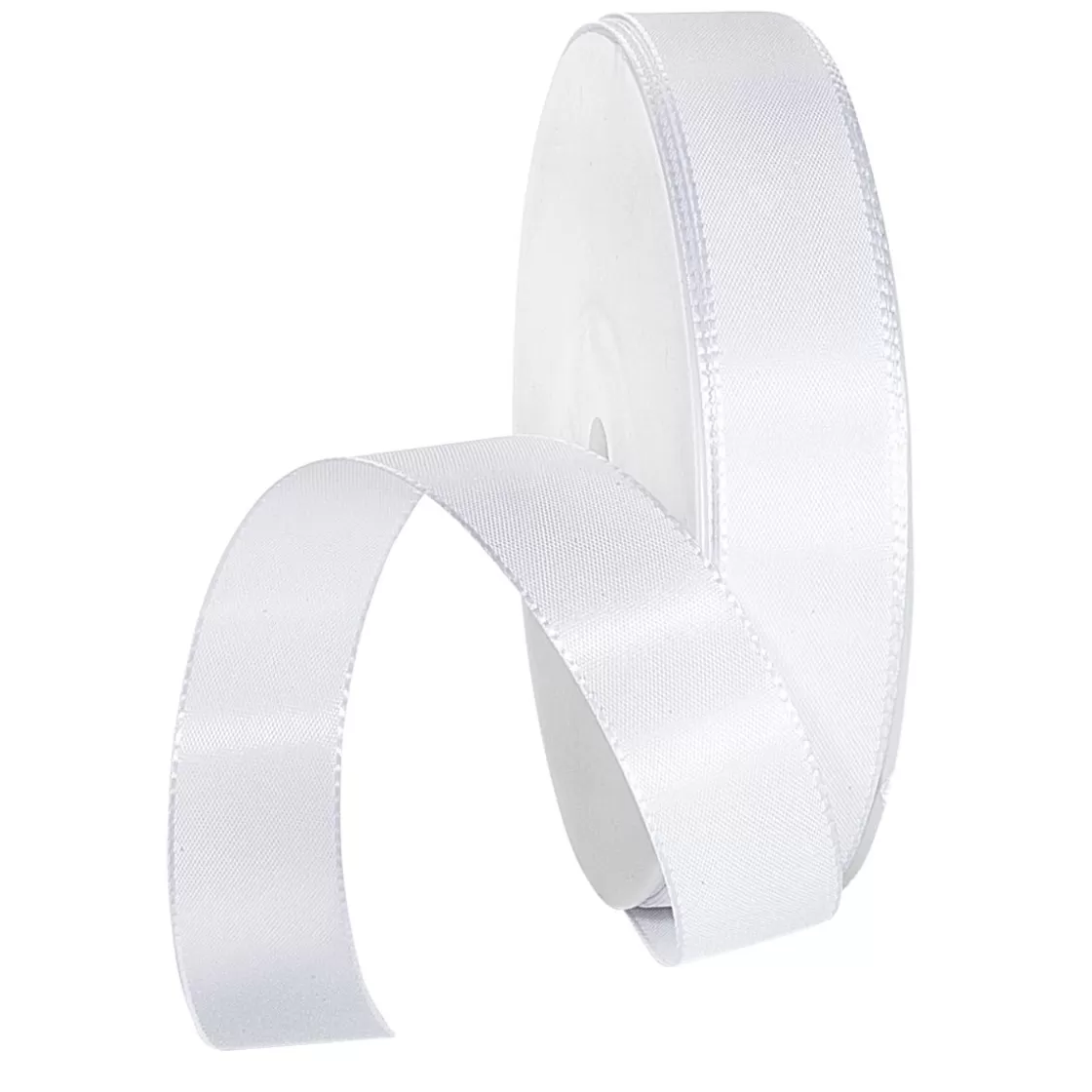 Cintas De Regalo>DecoWoerner Cinta De Tafetán Con Orillo 25 Mm, 50 M, Blanca blanco