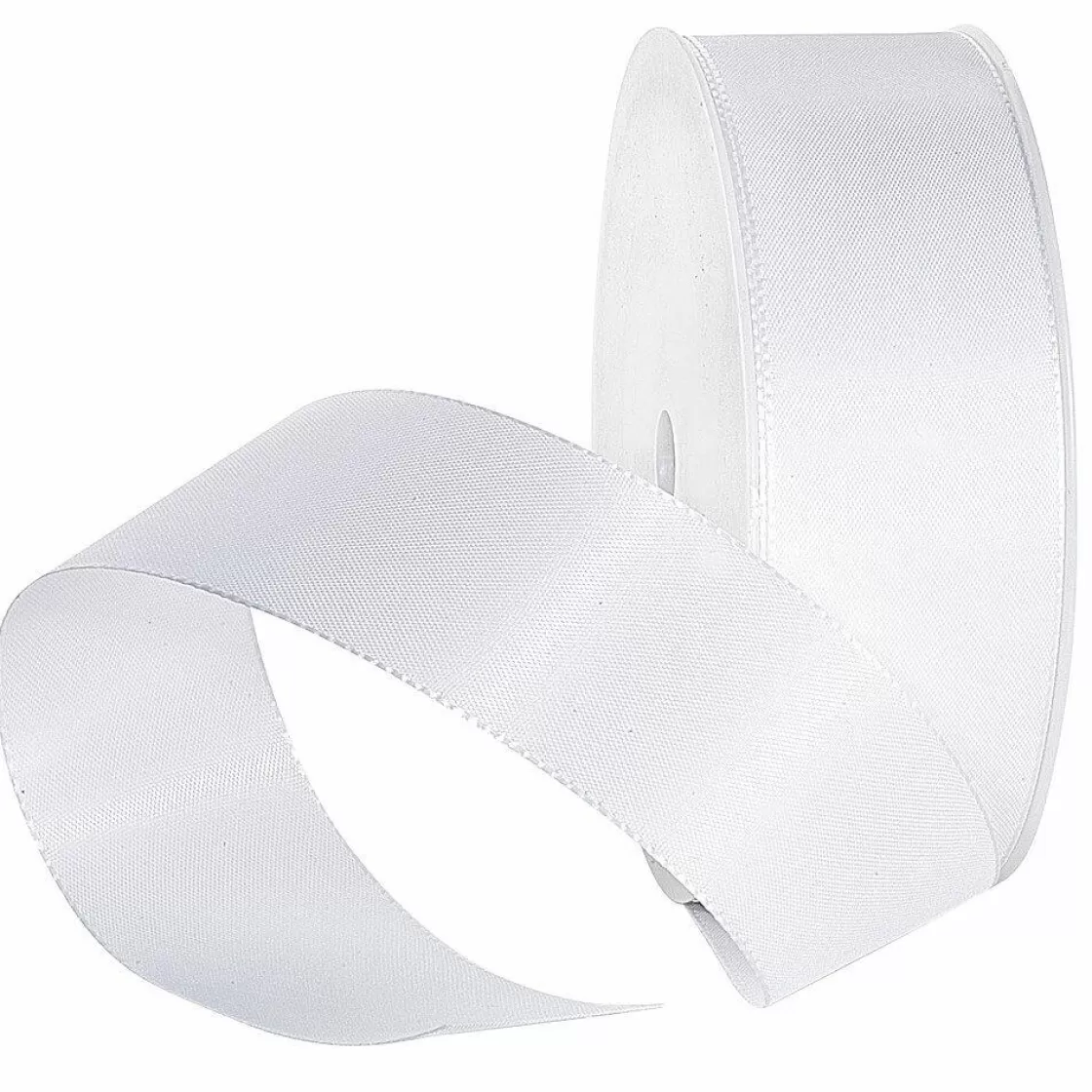 Cintas De Regalo>DecoWoerner Cinta De Tafetán Con Orillo 40 Mm, 50 M, Blanca blanco