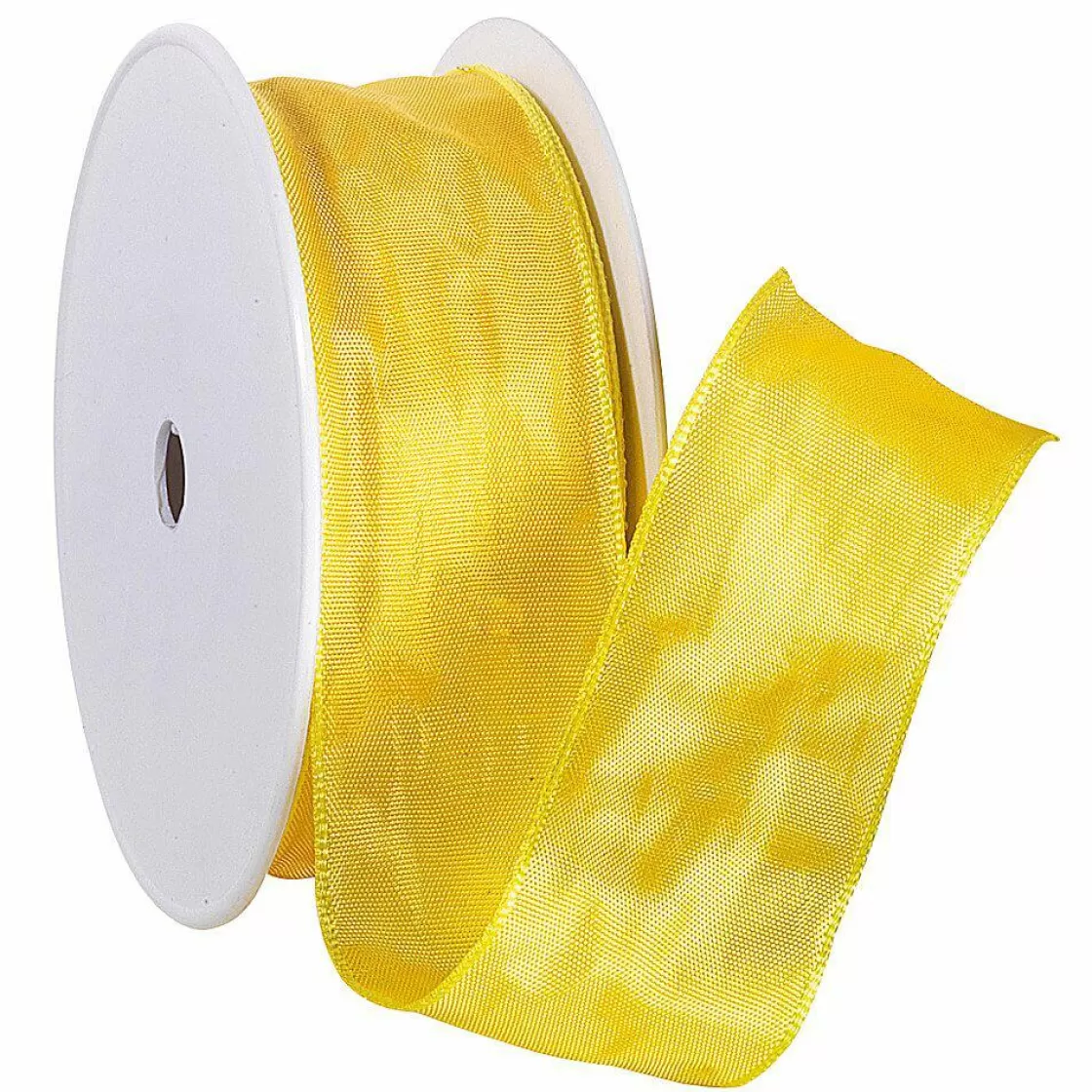 Cintas De Regalo>DecoWoerner Cinta De Tela Con Borde De Alambre, , Anchura 40 Mm amarillo