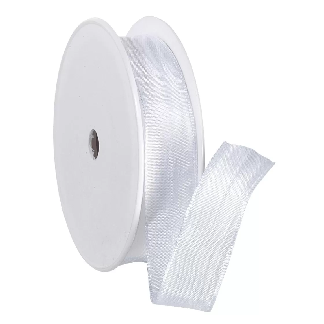 Cintas De Regalo>DecoWoerner Cinta De Tela Con Borde De Alambre, , Anchura 25 Mm blanco