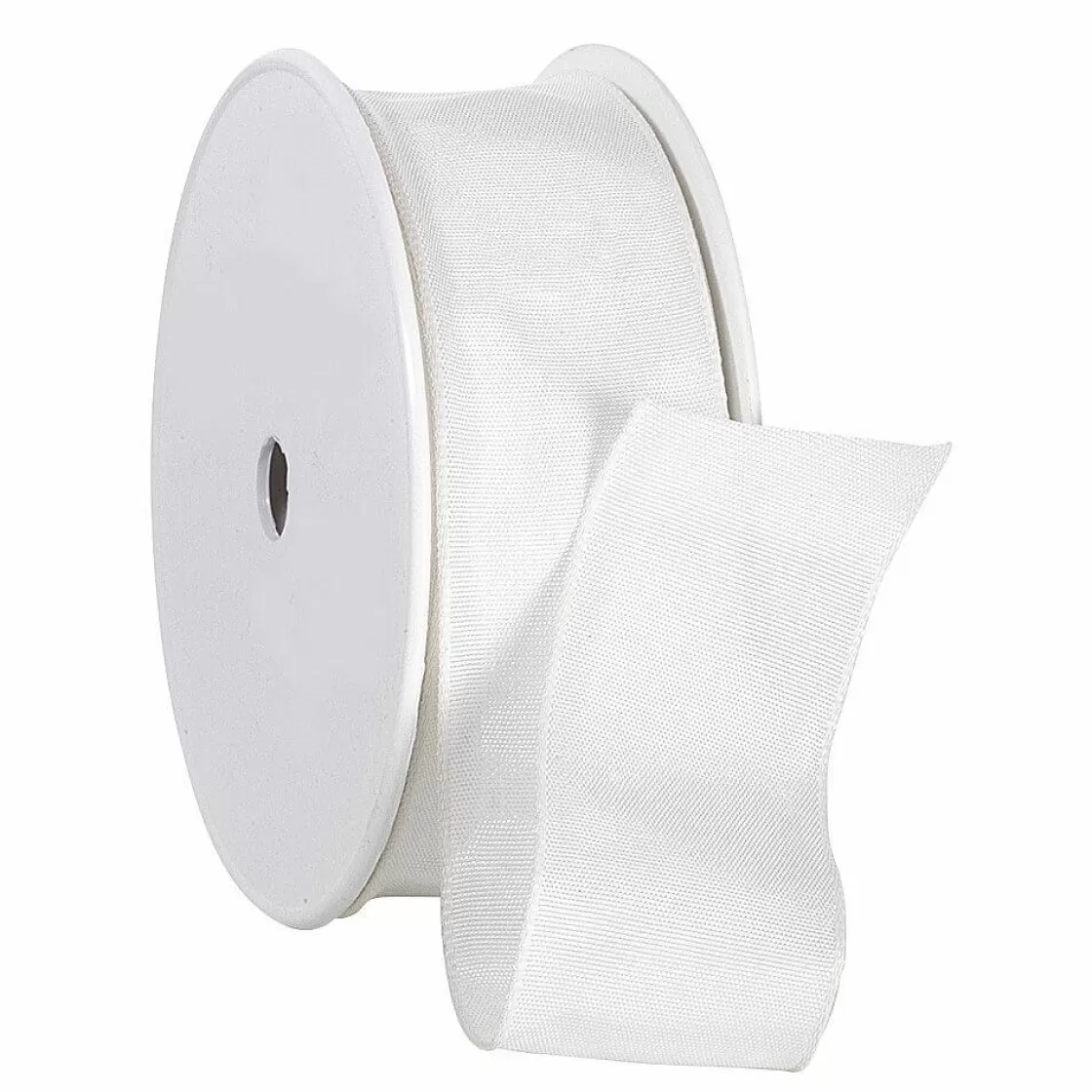 Cintas De Regalo>DecoWoerner Cinta De Tela Con Borde De Alambre, , Anchura 40 Mm blanco