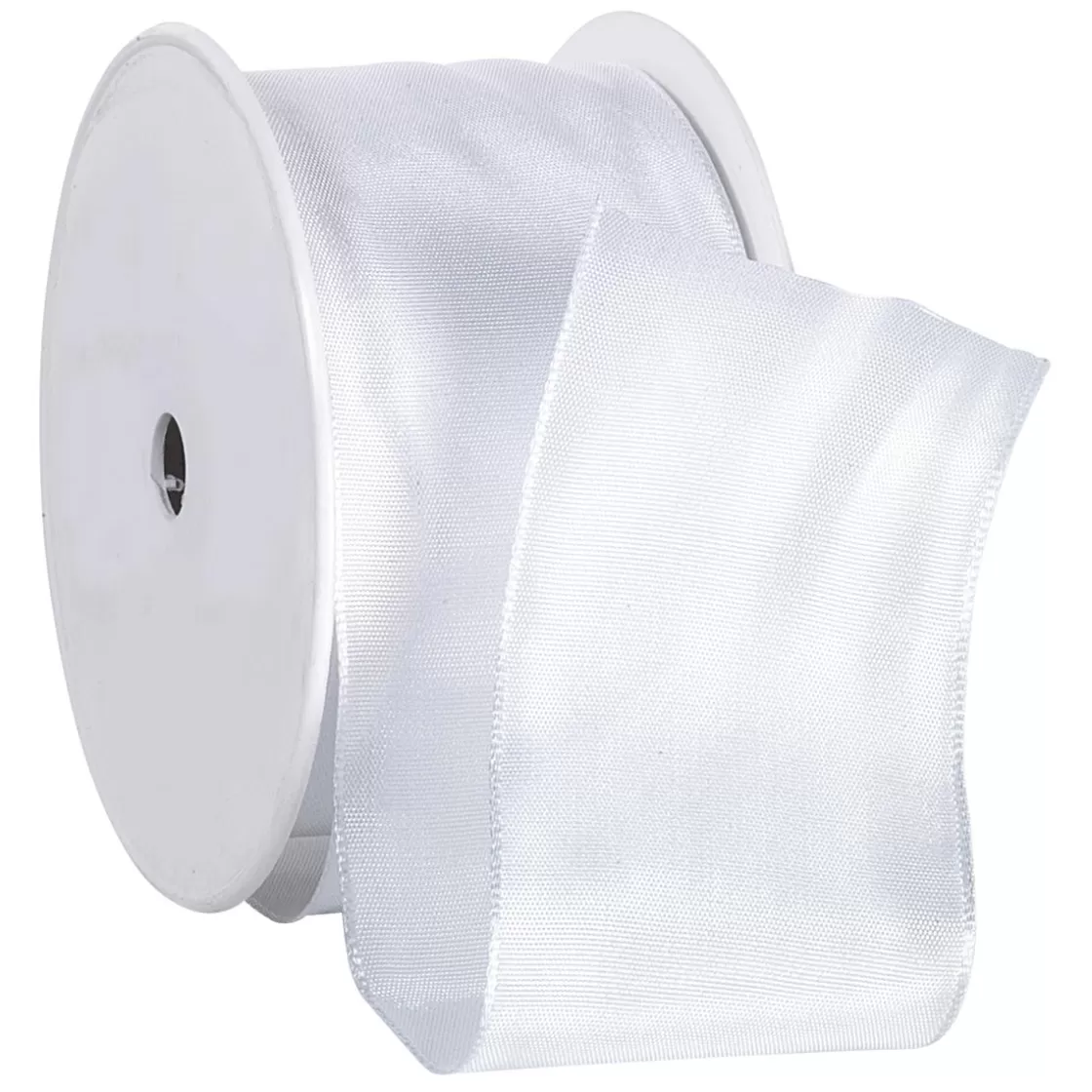 Cintas De Regalo>DecoWoerner Cinta De Tela Con Borde De Alambre, , Anchura 60 Mm blanco