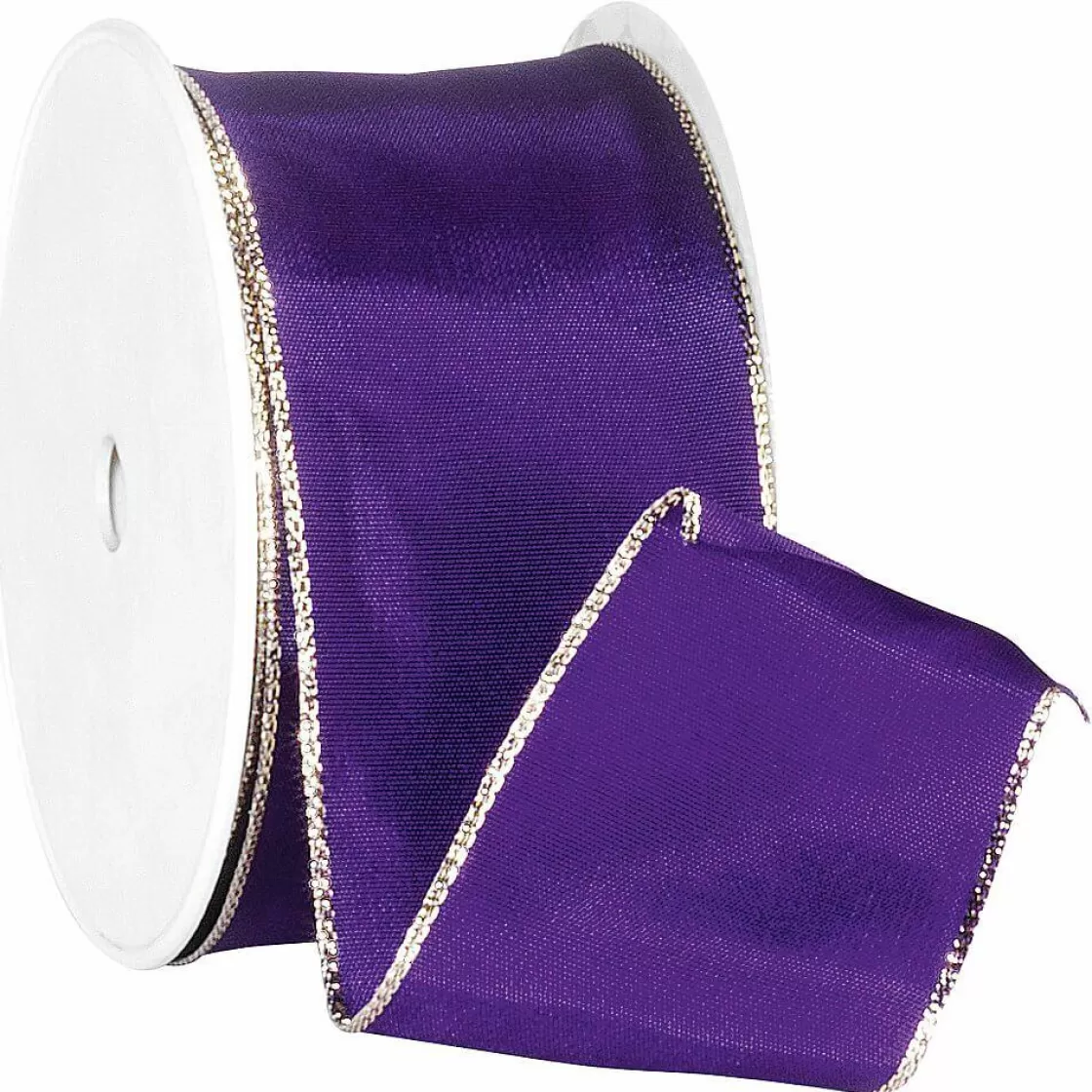 Cintas De Regalo>DecoWoerner Cinta De Tela Con Bordes Dorados, Color Morado violeta