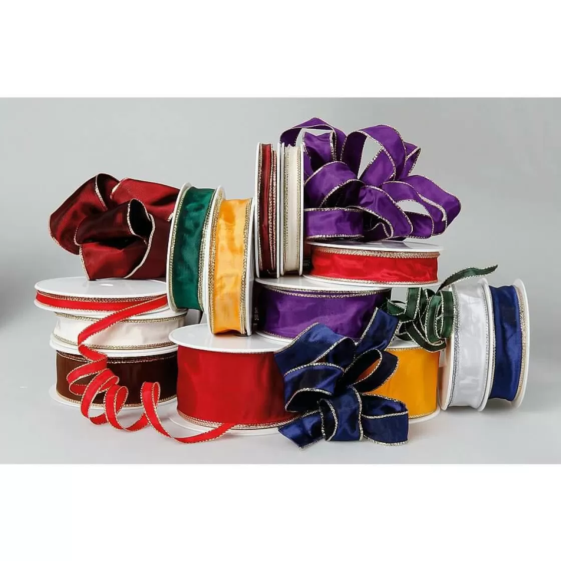 Cintas De Regalo>DecoWoerner Cinta De Tela Con Bordes Dorados, Color Morado violeta