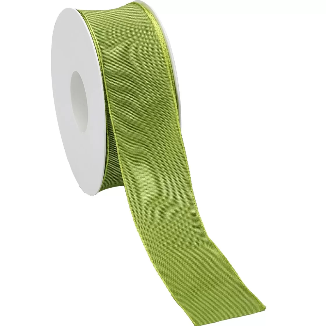 Cintas De Regalo>DecoWoerner Cinta De Tela De Regalo Con Borde De Alambre Claro 40 Mm X 25 M verde