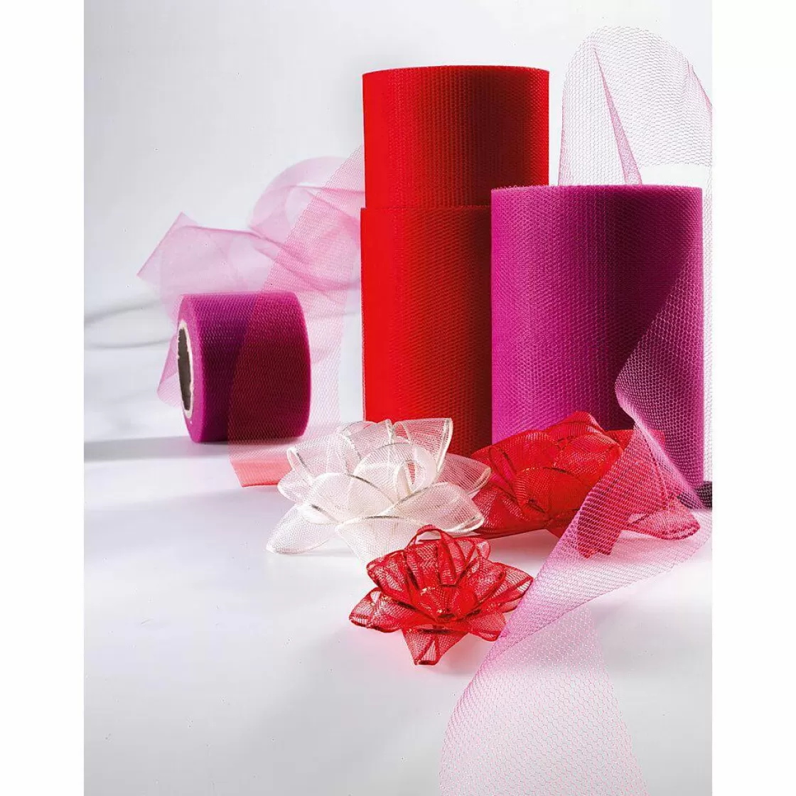 Cintas De Regalo>DecoWoerner Cinta De Tul, Anchura 100 Mm, Color rojo