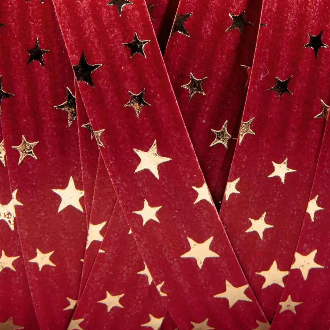 Cintas De Regalo>DecoWoerner Cinta Rizada De Poliéster "Estrellas", 10 Mm, 100 M, rojo