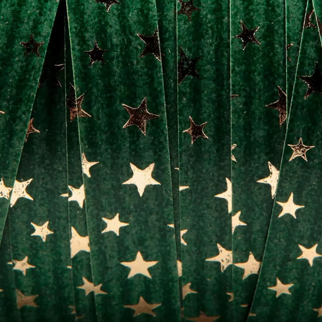 Cintas De Regalo>DecoWoerner Cinta Rizada De Poliéster "Estrellas", 10 Mm, 100 M, Abeto verde