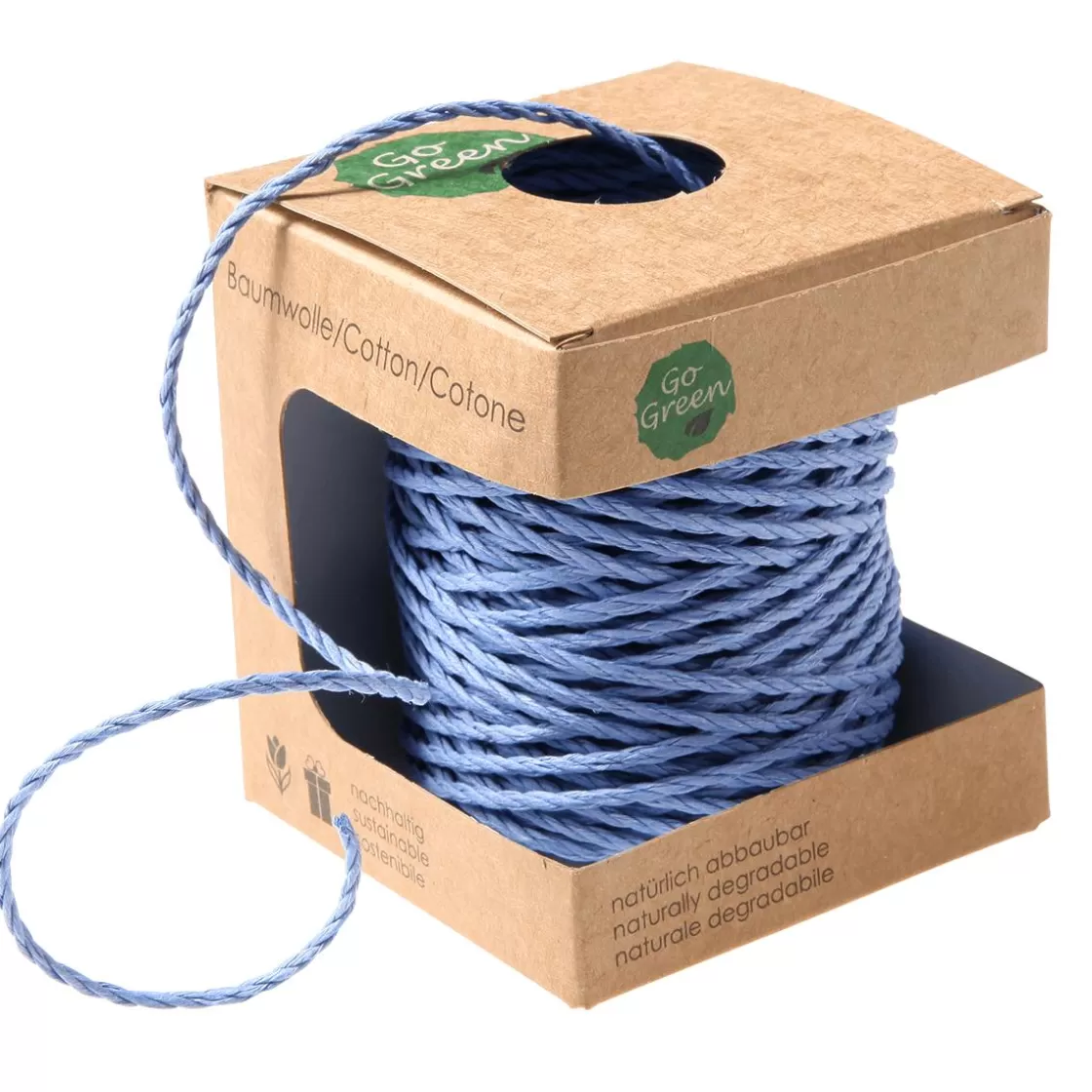 Cintas De Regalo | Go Green - Envoltorio Para Regalo Ecológico>DecoWoerner Cinta Rizadora EcCordón De Algodón Respetuoso Con El Medio Ambiente Hecho De Material Degradable 3 Mm 30 M Claroológica De Material Degradable 10 Mm 100 M De Rojo azul