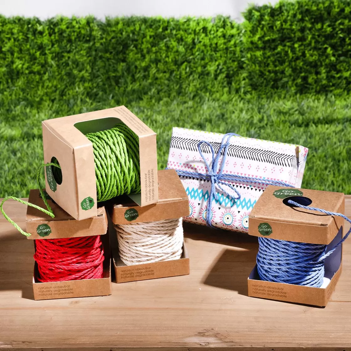 Cintas De Regalo | Go Green - Envoltorio Para Regalo Ecológico>DecoWoerner Cinta Rizadora EcCordón De Algodón Respetuoso Con El Medio Ambiente Hecho De Material Degradable 3 Mm 30 M Claroológica De Material Degradable 10 Mm 100 M De Rojo azul