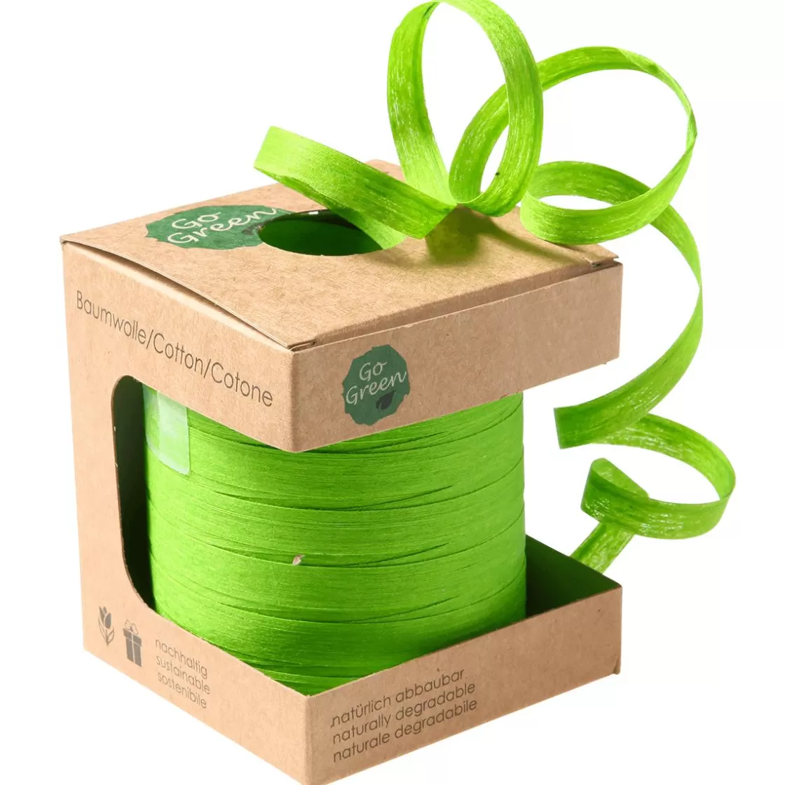 Cintas De Regalo | Go Green - Envoltorio Para Regalo Ecológico>DecoWoerner Cinta Rizadora Ecológica De Material Degradable 10 Mm 100 M De Manzana verde