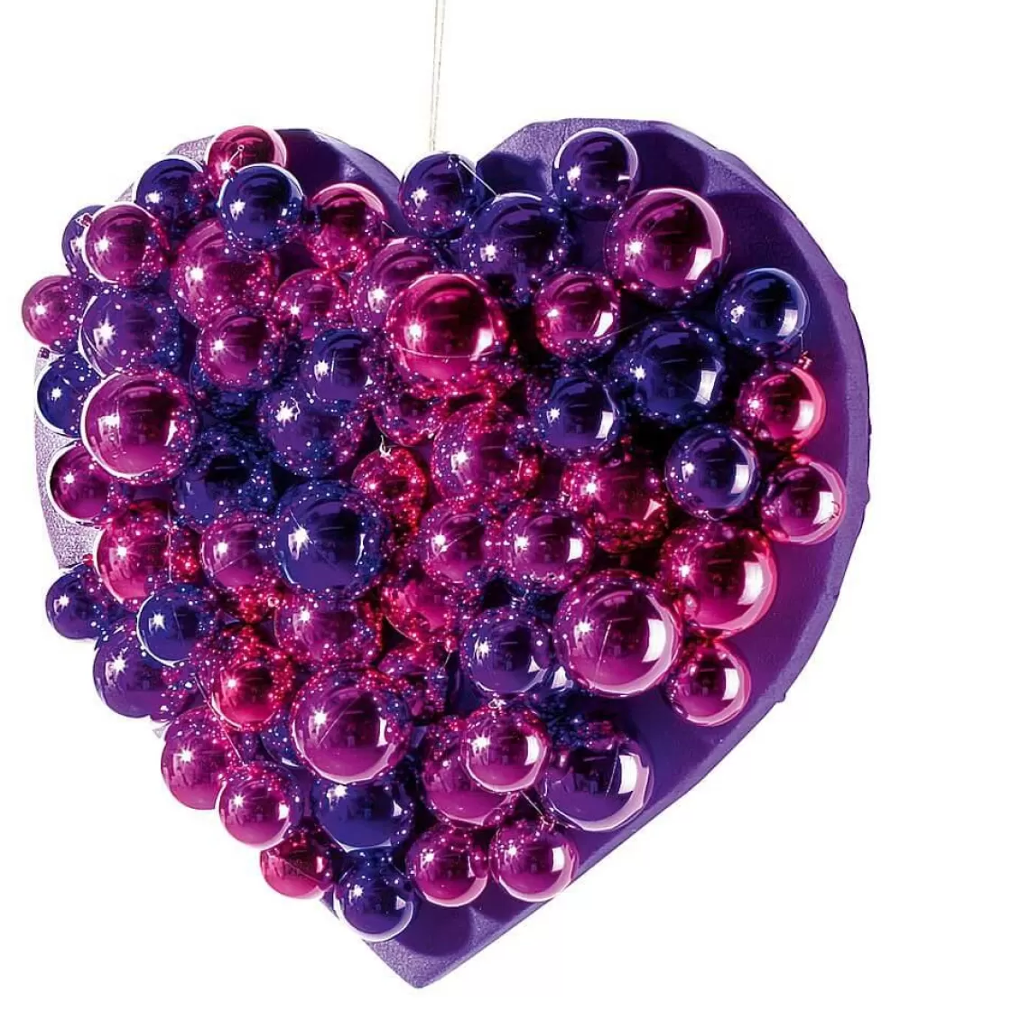 Bolas De Navidad>DecoWoerner Ciruela, Bolas De Navidad Brillantes De Plástico Ignífugo, 6 Cm Ø - 24 Uds. violeta