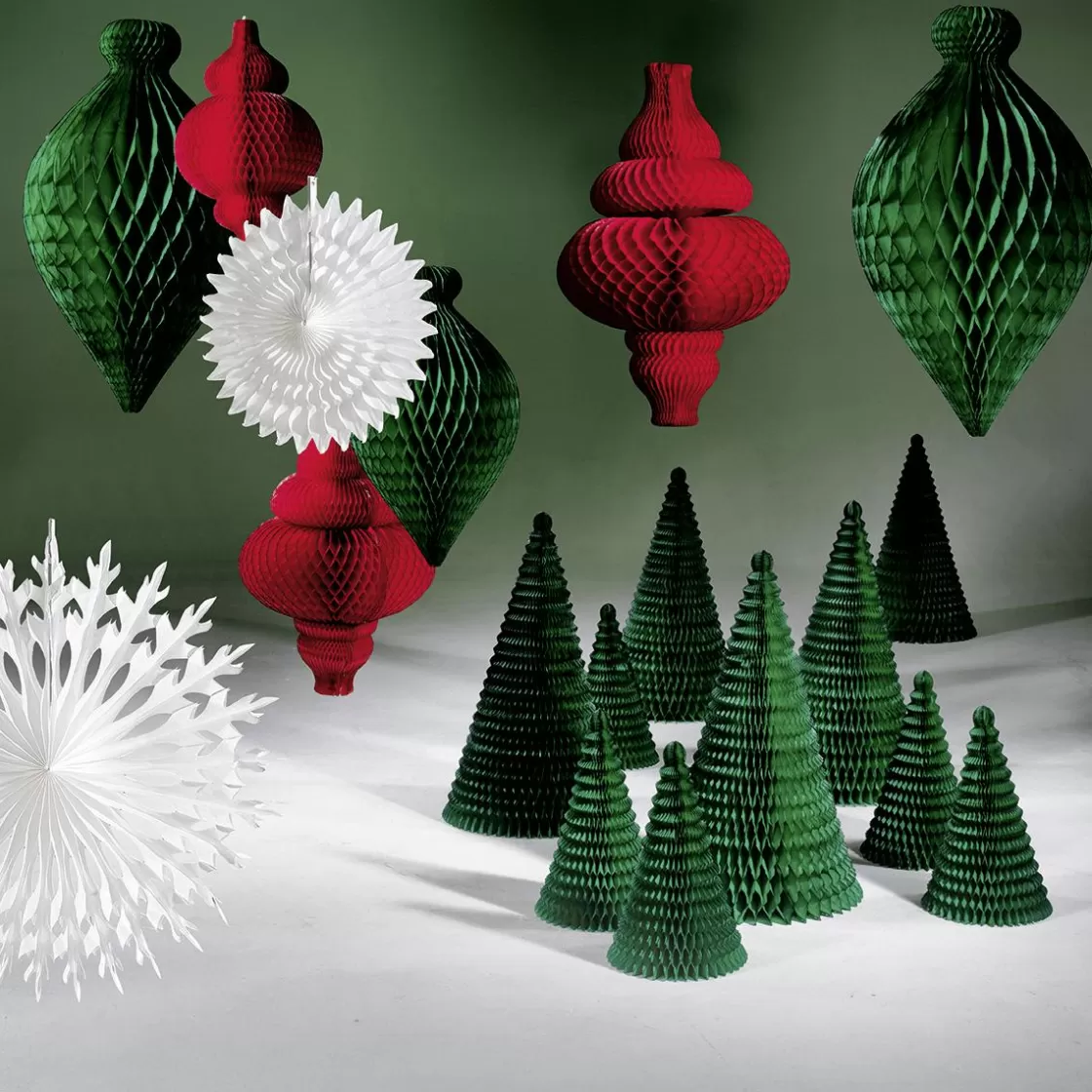 Decoración Temática>DecoWoerner Colgante De Papel De Nido De Abeja Adorno , Longitud 60 Cm verde