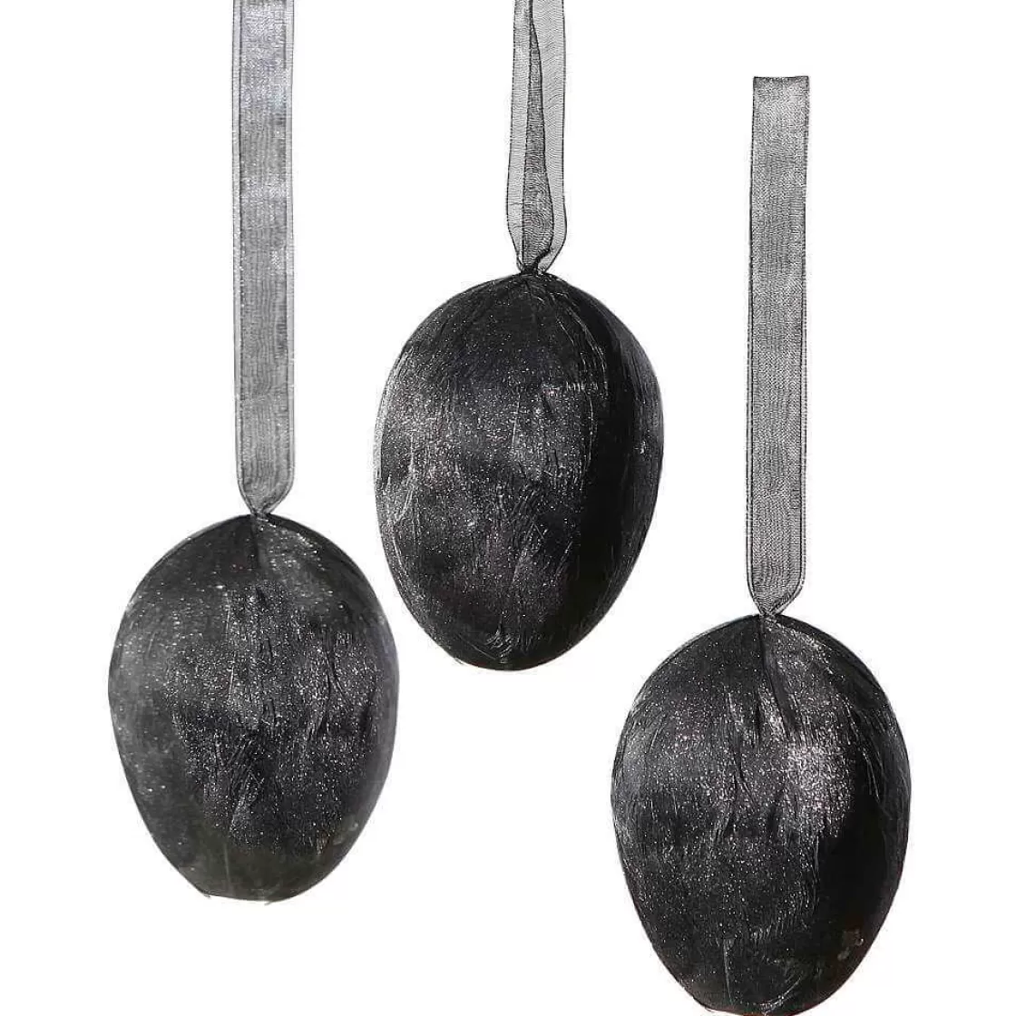 Decoración De Pascua>DecoWoerner Colgante Decorativo Huevo Con Plumas , Longitud 8 Cm, 3 Piezas negro