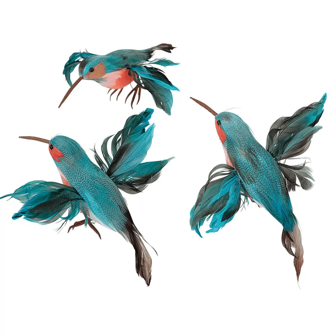 Decoración De Animales | Decoración De Verano>DecoWoerner Colibríes Decorativos 18 Cm , 3 Piezas azul