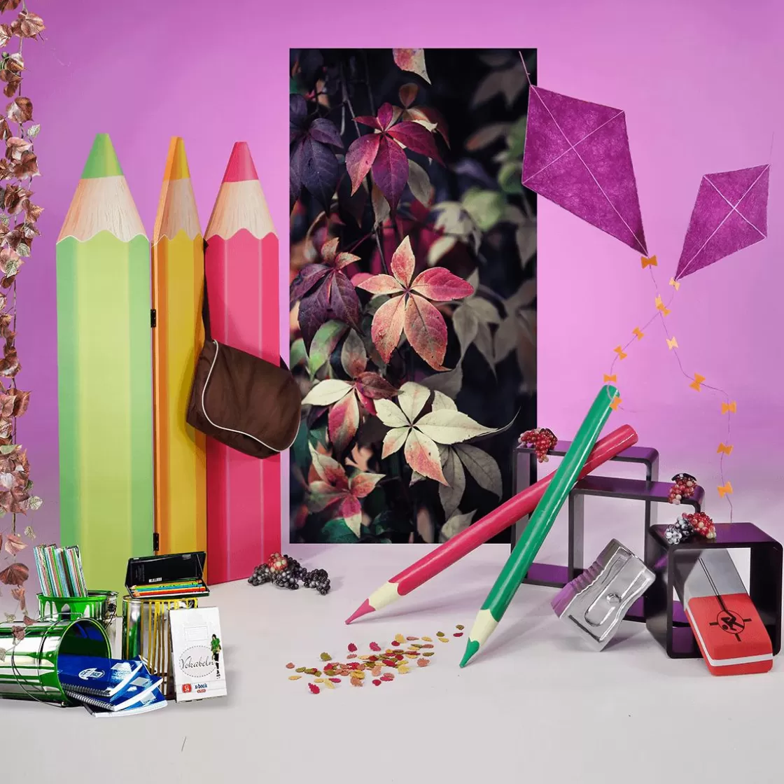 Decoración De Otoño>DecoWoerner Cometa Otoñal Decorativa 2 Piezas 70-50 Cm violeta