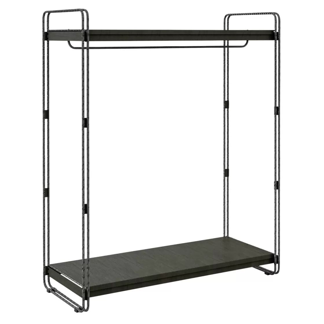 Percheros>DecoWoerner Compartimento Central LOFT, Con Barra De Colgar, 124 X 153 Cm negro