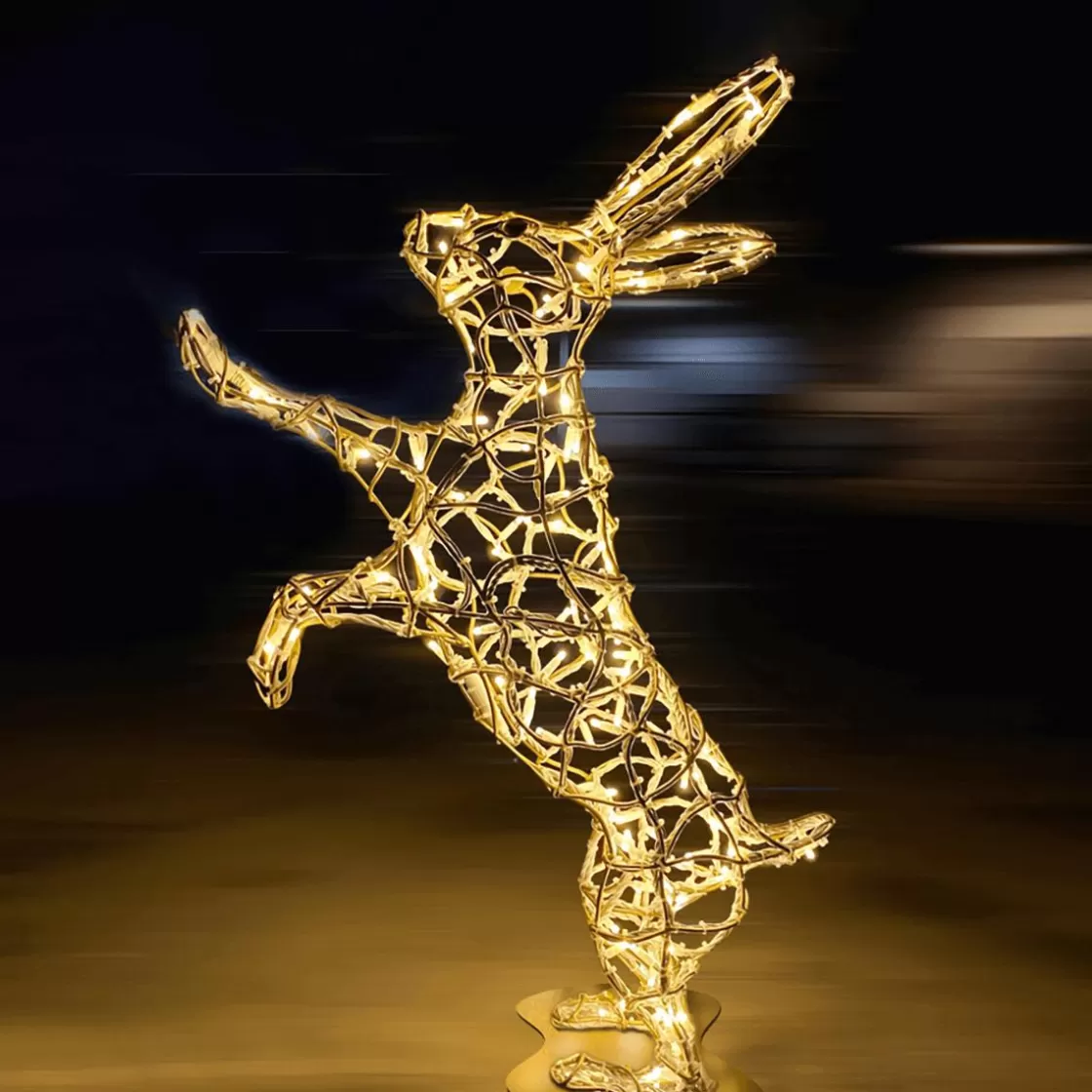 Luz Decorativa>DecoWoerner Conejito XXL Con Luz LED Para Exterior, 110 Cm plata