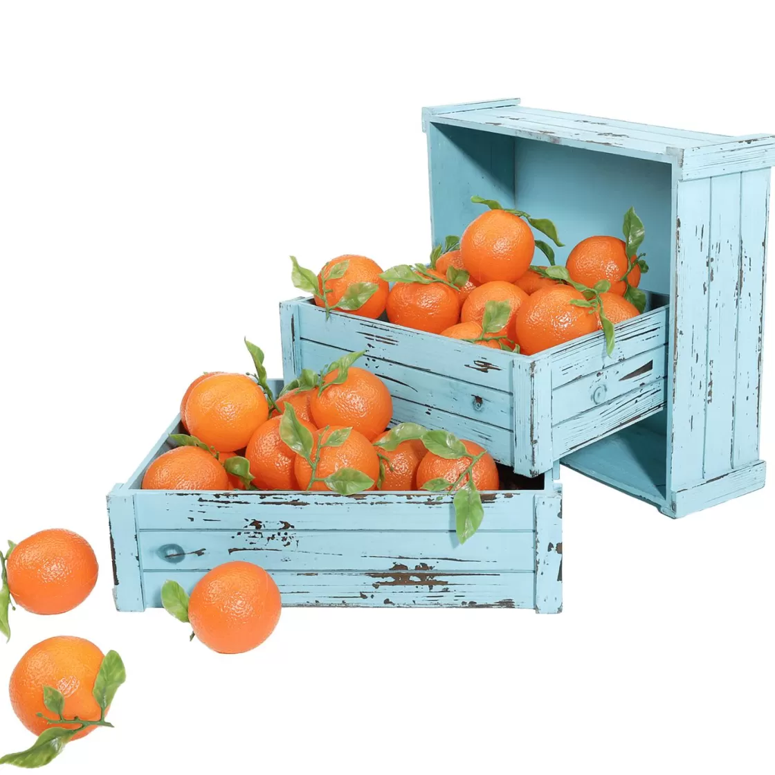 Expositores Para Tiendas | Macetas Y Artículos De Decoración>DecoWoerner Conjunto De Cajas De Madera, Color Claro azul