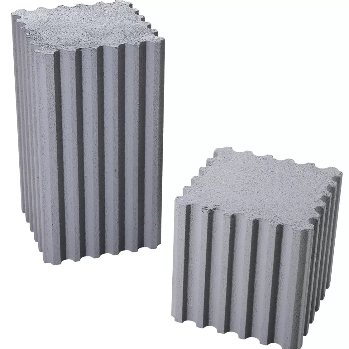 Expositores Para Tiendas>DecoWoerner Conjunto De Columnas Decorativas "Hormigón" Altura 30/55 Cm Gris