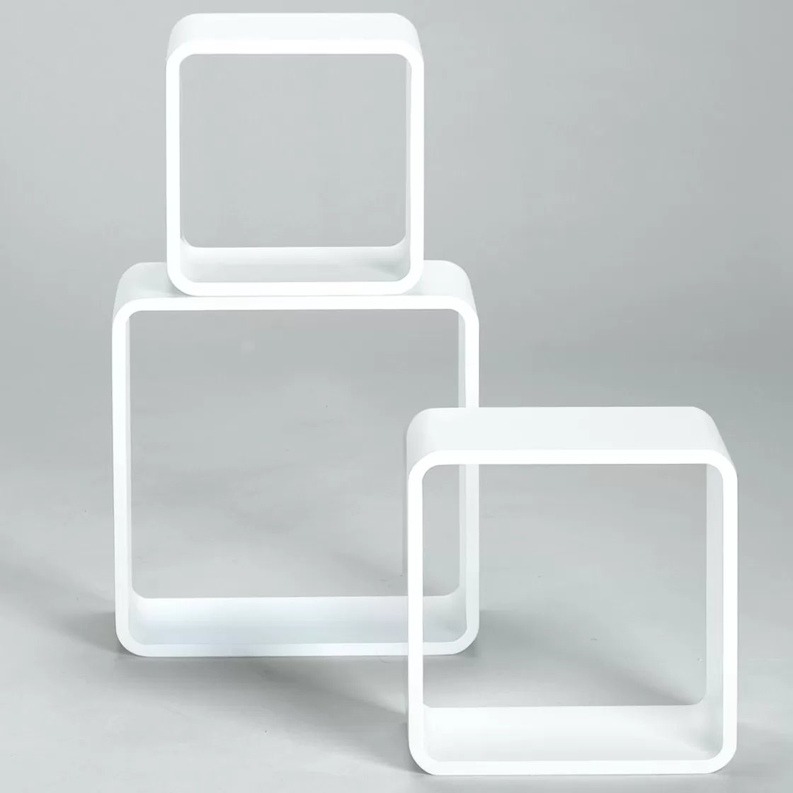 Expositores Para Tiendas>DecoWoerner Conjunto De Estantes "Cubo" Color 3 Pz. blanco