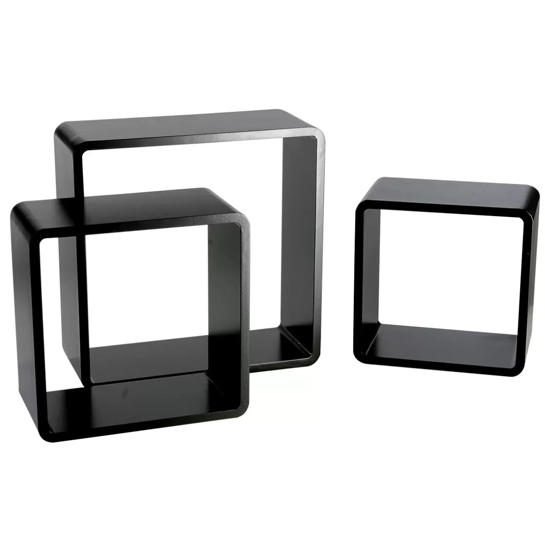 Expositores Para Tiendas>DecoWoerner Conjunto De Estantes "Cubo" Color 3 Pz. negro