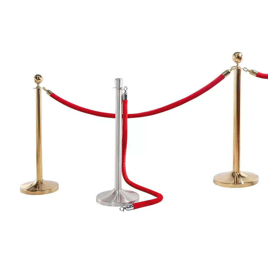 Carteles Y Señalización>DecoWoerner Cordón Para Postes De Barrera, 150 Cm De Longitud, Latón/ rojo