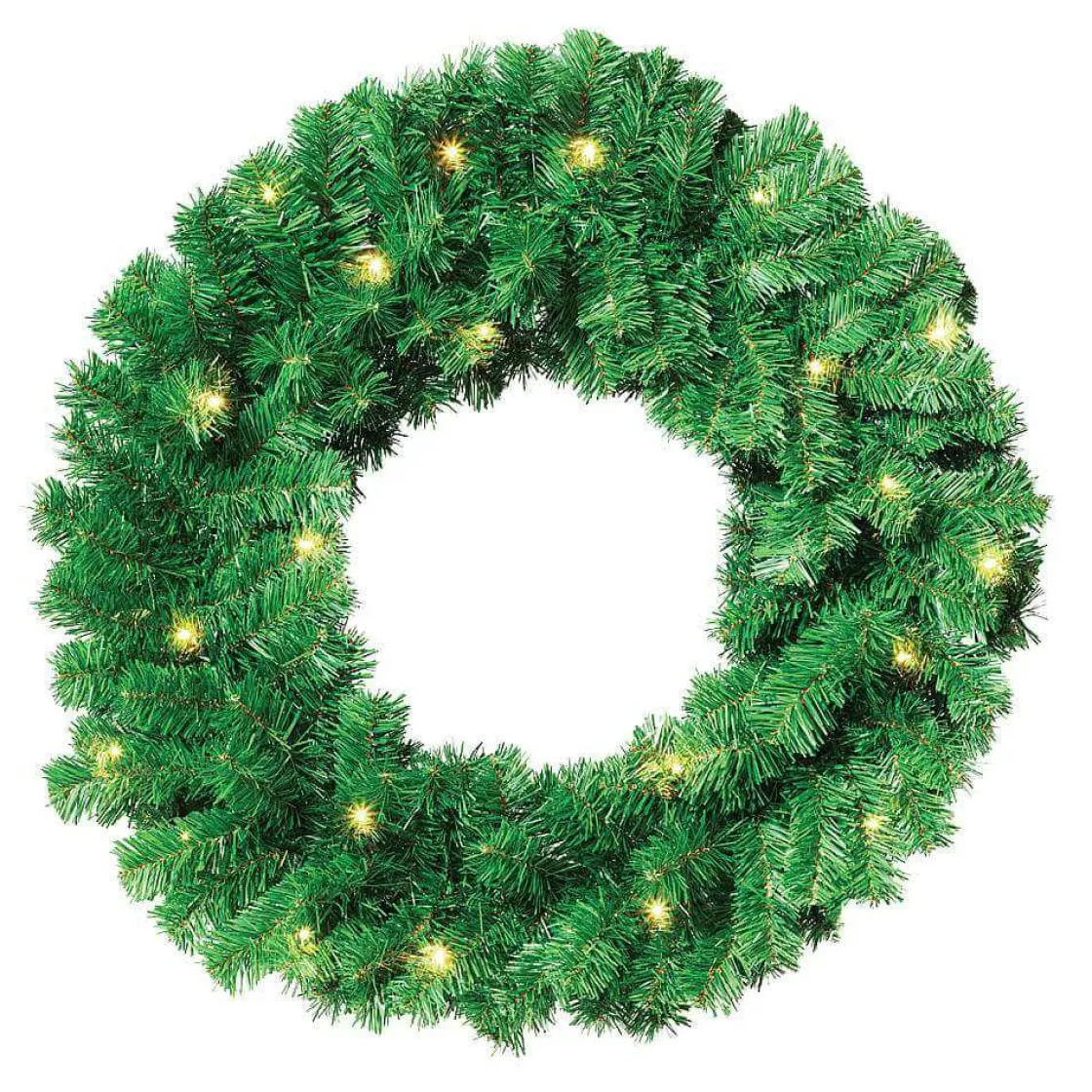 Coronas De Navidad>DecoWoerner Corona De Abeto Basic, LED, Ø 60 Cm, Carácter Bidimensional verde
