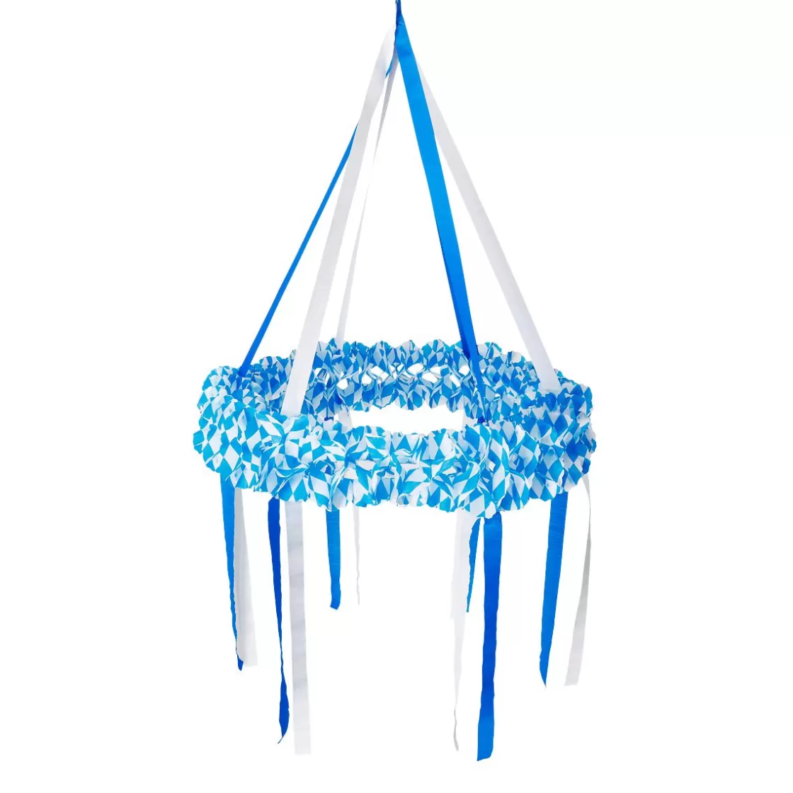 Decoración Temática>DecoWoerner Corona Decorativa Oktoberfest Con 6 Cintas Blanco 75 Cm Ø X 120 Cm Alto azul