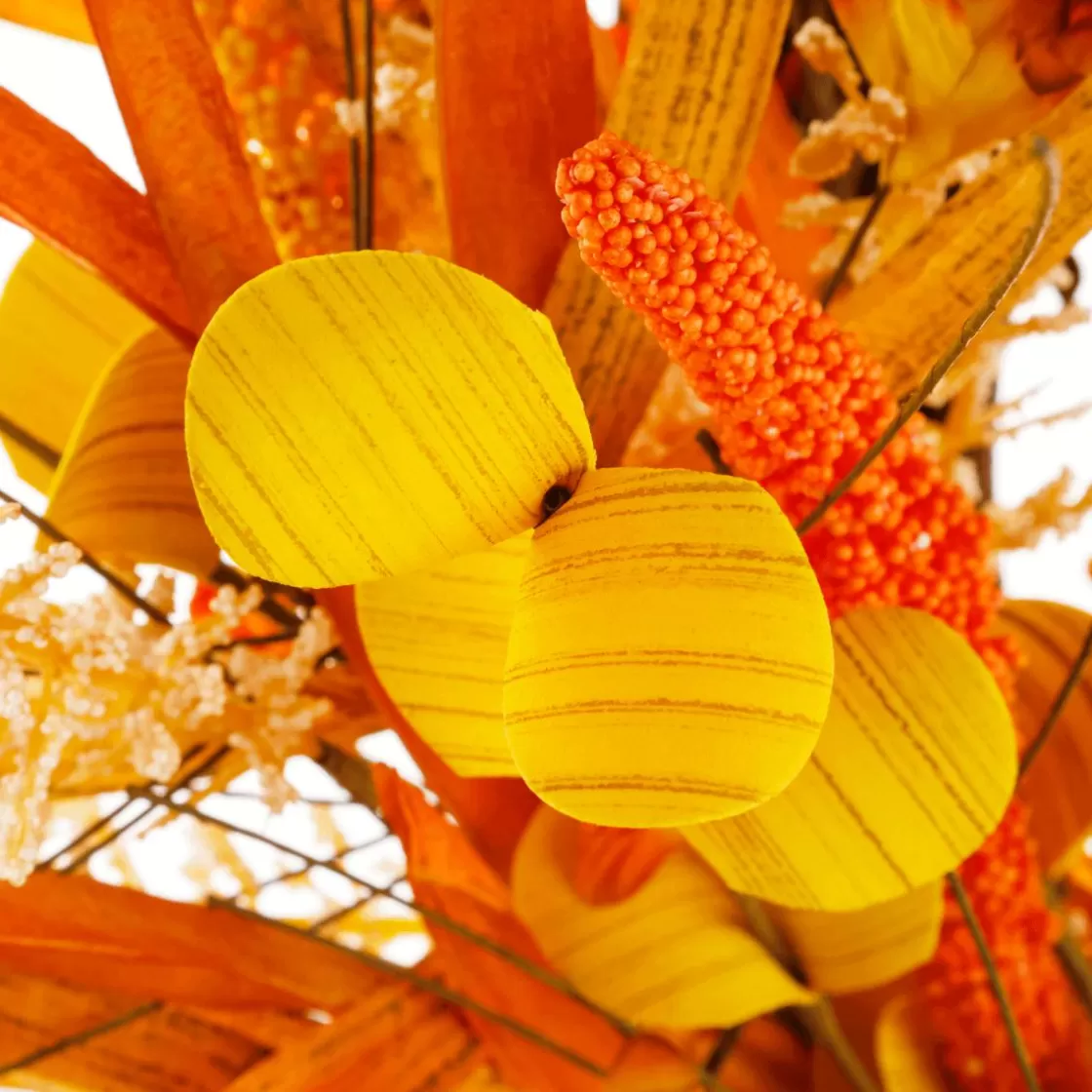 Decoración De Otoño | Ramos Y Coronas De Flores>DecoWoerner Corona Decorativa Otoñal XL "Autumn Mix" Ø 55 Cm Amarillo naranja