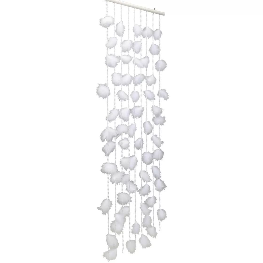 Decoración De Verano | Decoración De Primavera>DecoWoerner Cortina Decorativa Con Plumas, 190 X 90 Cm blanco
