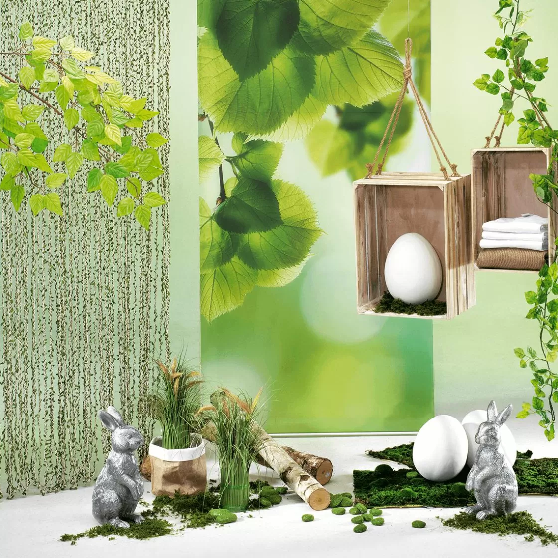Decoración De Verano>DecoWoerner Cortina Decorativa Nature Longitud 200 Cm verde