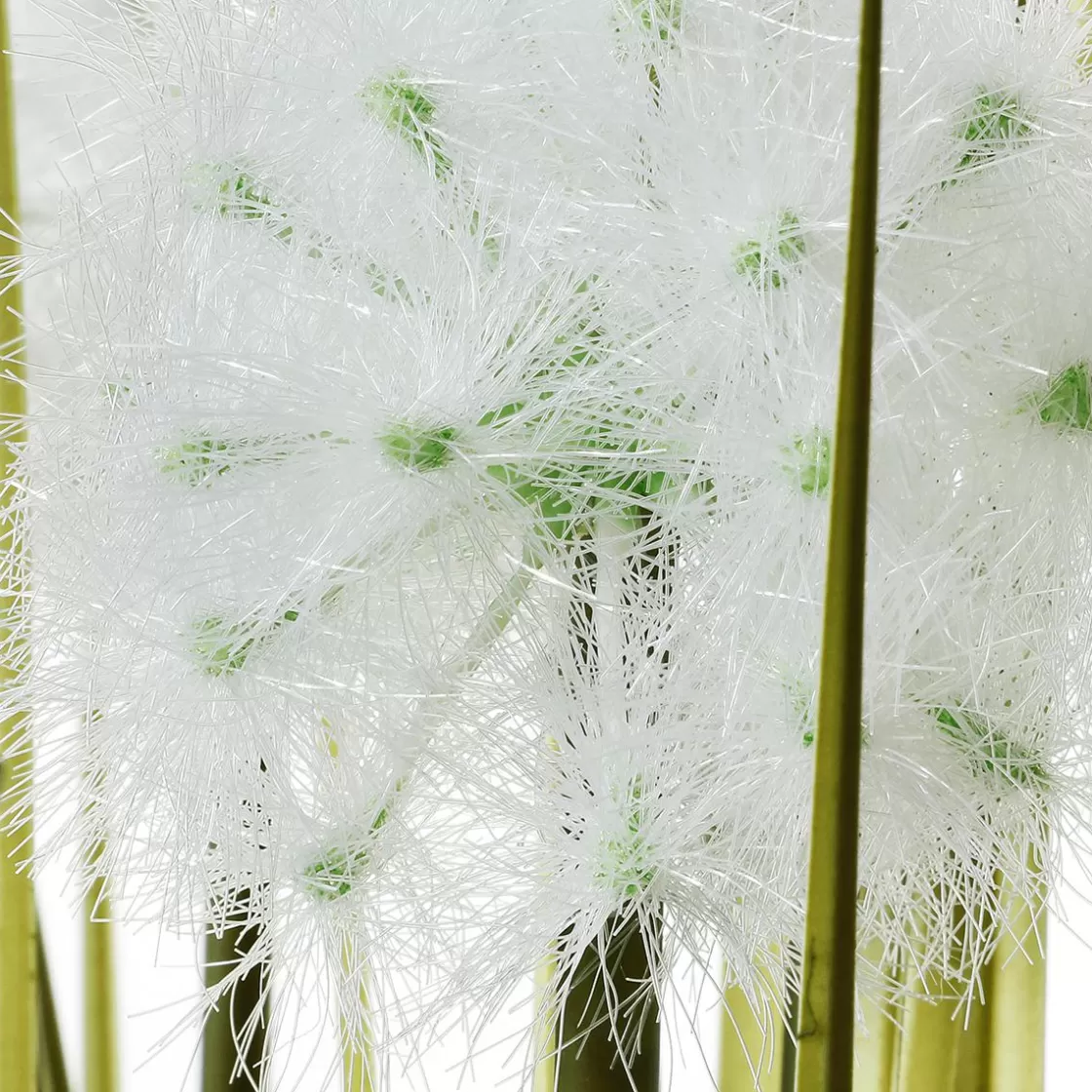 Hierba Decorativa>DecoWoerner Césped Artificial Con Dientes De León En Maceta Negra 85 Cm verde