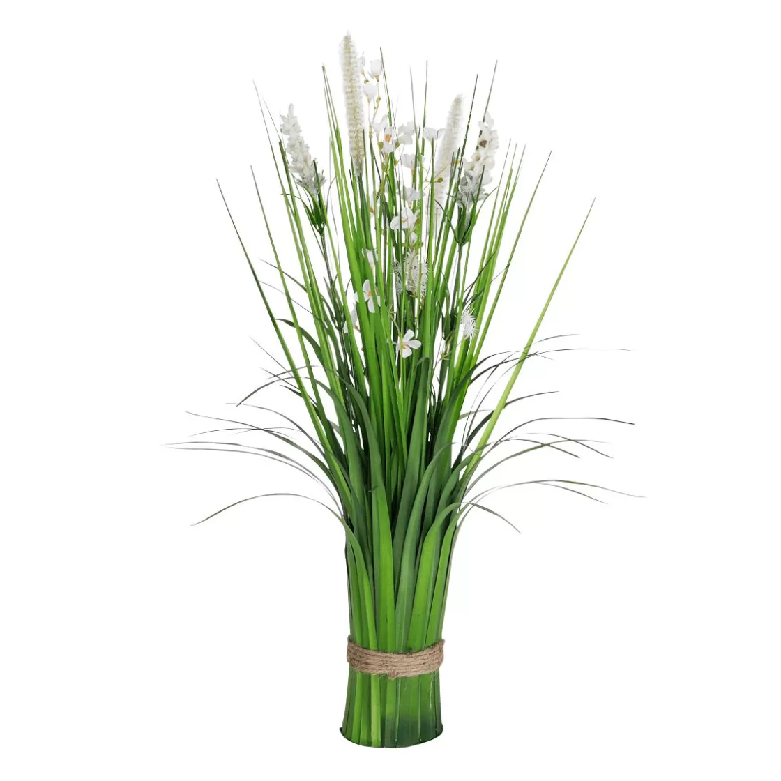 Decoración De Primavera | Hierba Decorativa>DecoWoerner Césped Artificial Decorativo Con Flores Blancas 48 Cm blanco