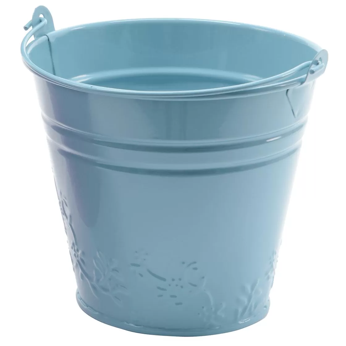 Decoración De Verano | Decoración De Pascua>DecoWoerner Cubo De Metal Vintage Galvanizado 11 Cm azul