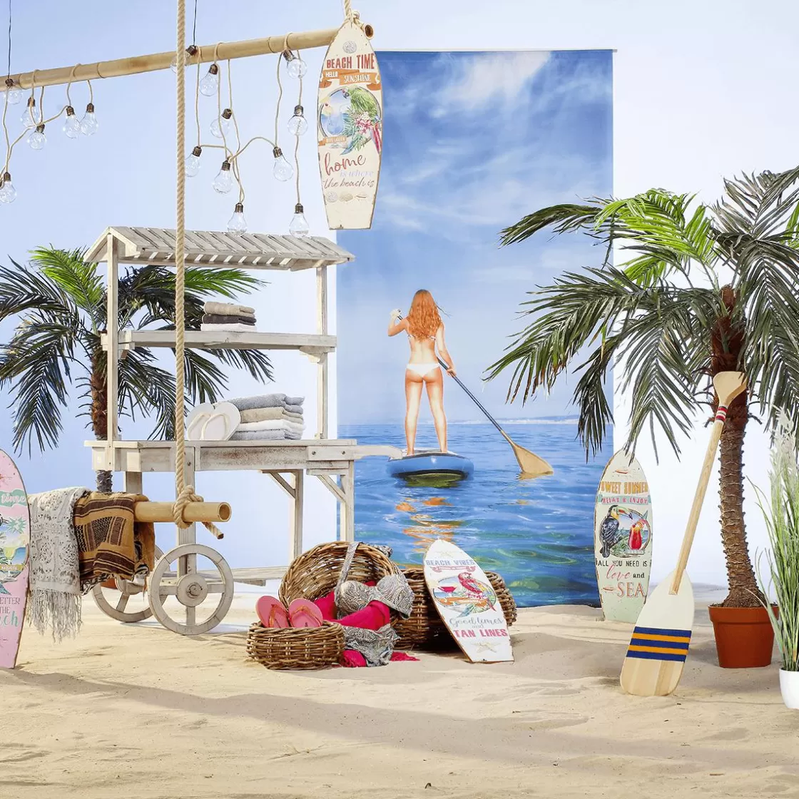 Decoración De Verano>DecoWoerner Decoración Mural Tabla De Surf Retro 4 Piezas, Pastel, 60 X 20 X 2 Cm multicolor