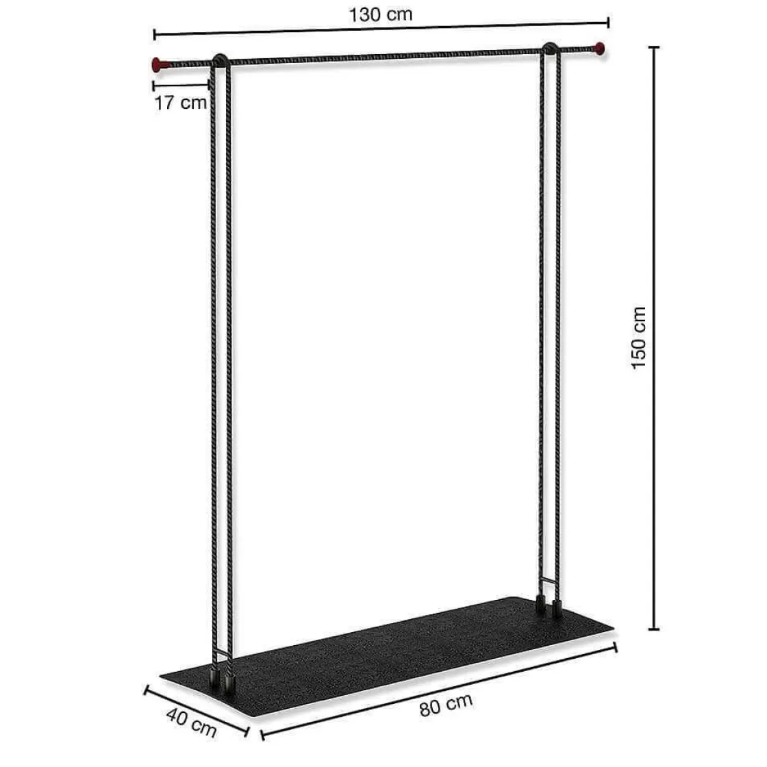Percheros>DecoWoerner El Puesto De Ropa Confeccionada LOFT, 130 X 150 Cm negro
