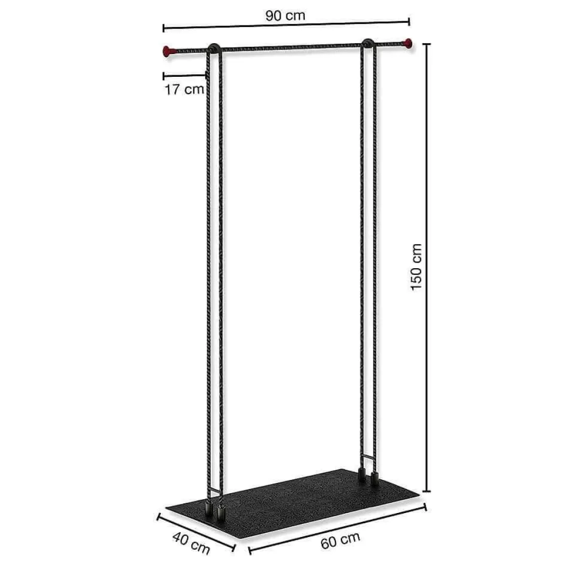 Percheros>DecoWoerner El Puesto De Ropa Confeccionada LOFT, 90 X 150 Cm negro