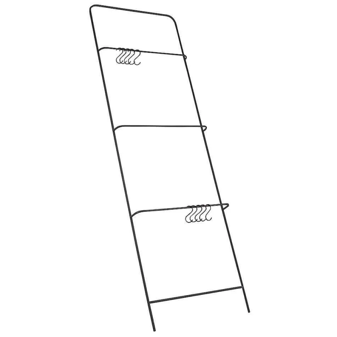 Expositores Para Tiendas>DecoWoerner Escalera Decorativa Con Soporte Universal, Longitud 193 Cm negro