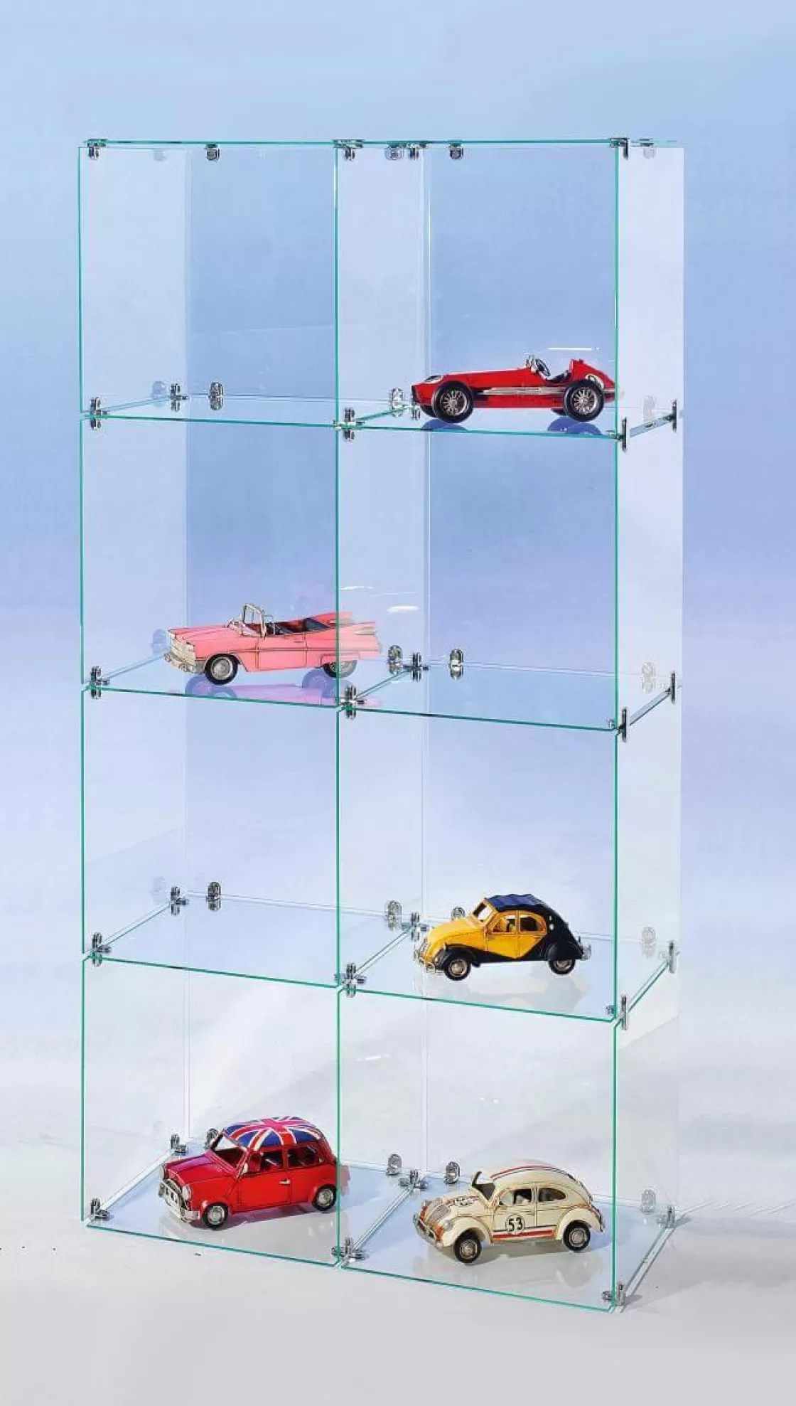 Expositores Para Tiendas>DecoWoerner Escaparate Cúbica De Vidrio De Bricolaje, Con Paredes Traseras Altura 165 Cm transparente