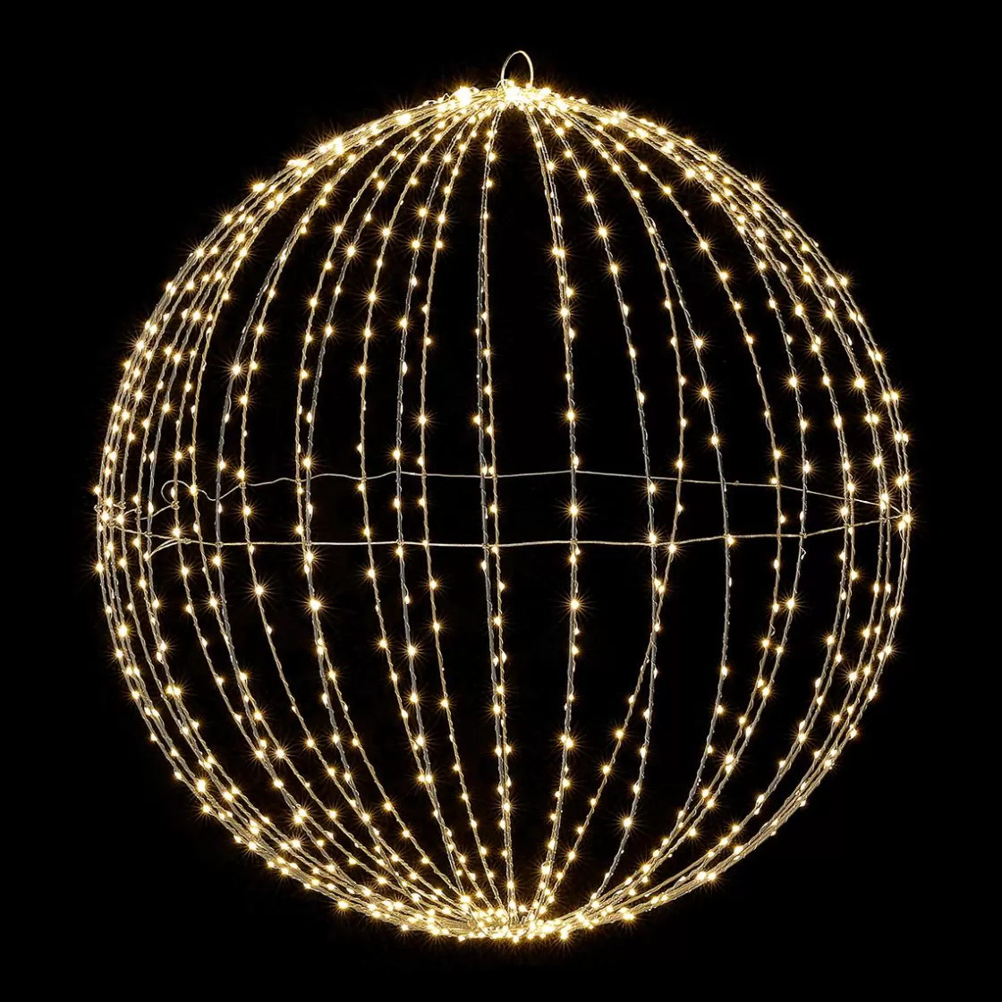 Decoración Navideña Xxl | Luces De Navidad>DecoWoerner Esfera Luminosa LED Para Exteriores, LED Cálido - Blanco, Ø 80 Cm plata