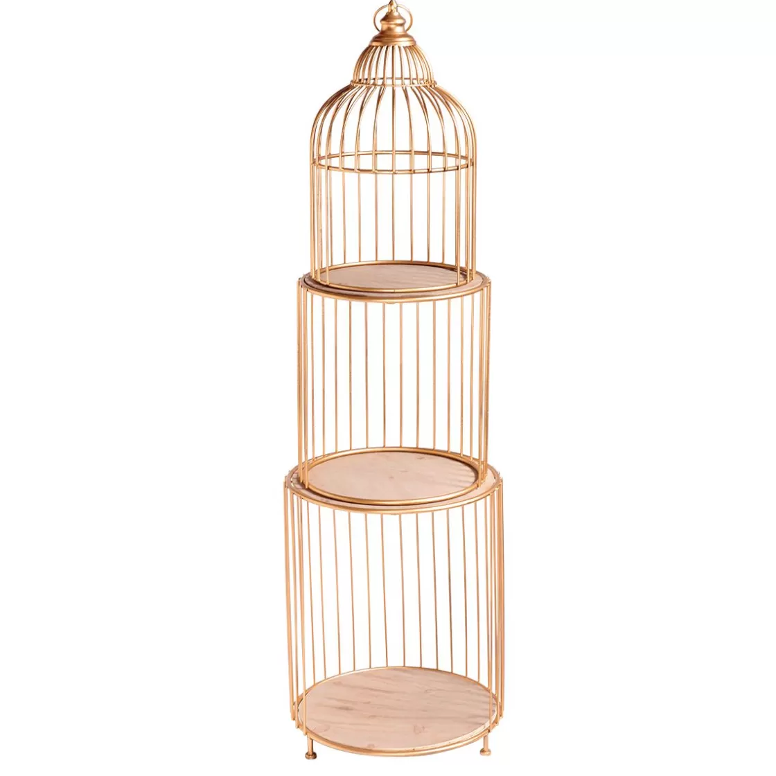Decoración De Primavera>DecoWoerner Estantería De Jaula De Pájaro, Altura 140 Cm, Calidad B oro