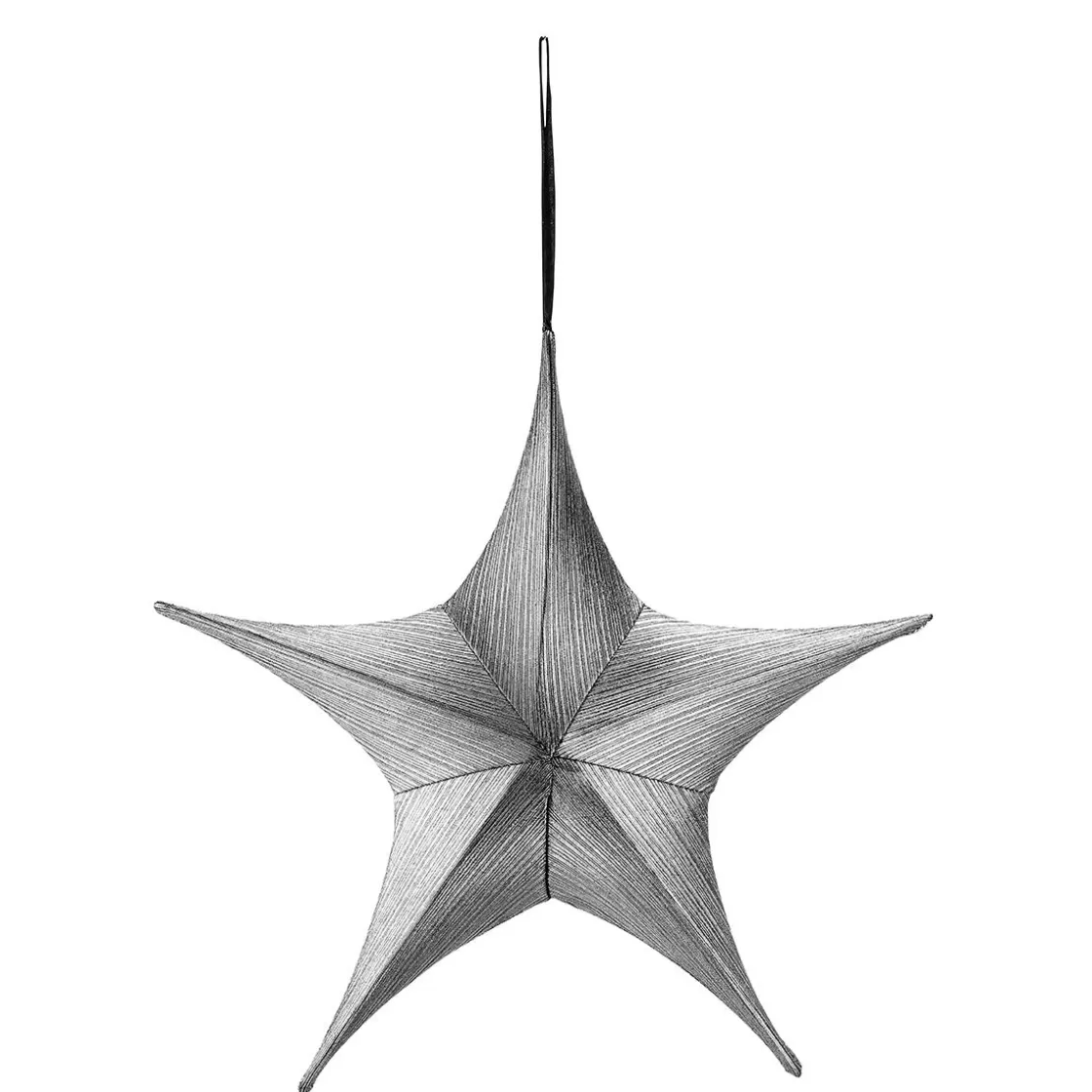 Estrella De Navidad>DecoWoerner Estrella Plegable De Tela Deco Negro- Con Cremallera, 40 Cm plata