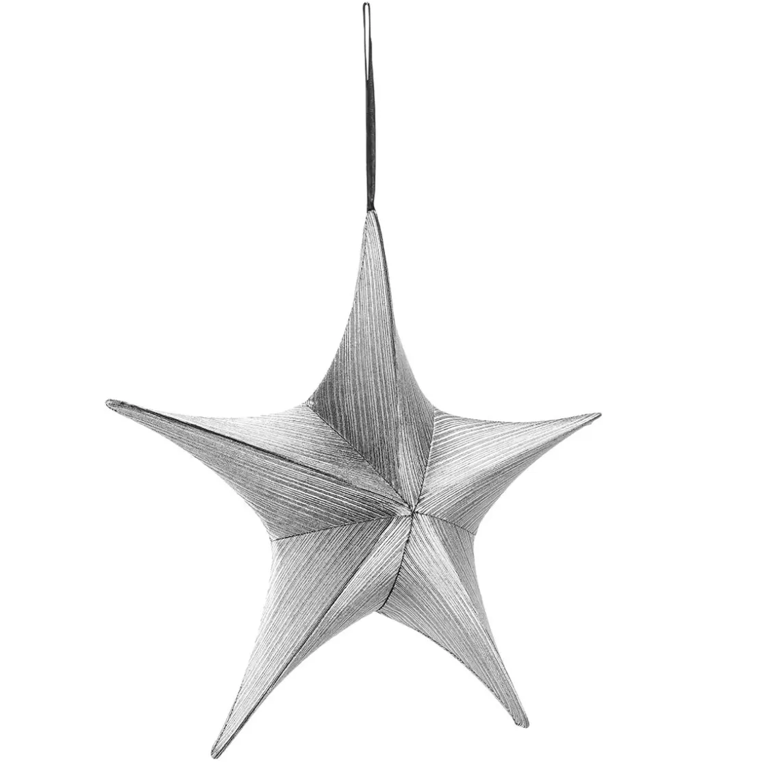 Estrella De Navidad>DecoWoerner Estrella Plegable De Tela Deco Negro- Con Cremallera, 40 Cm plata