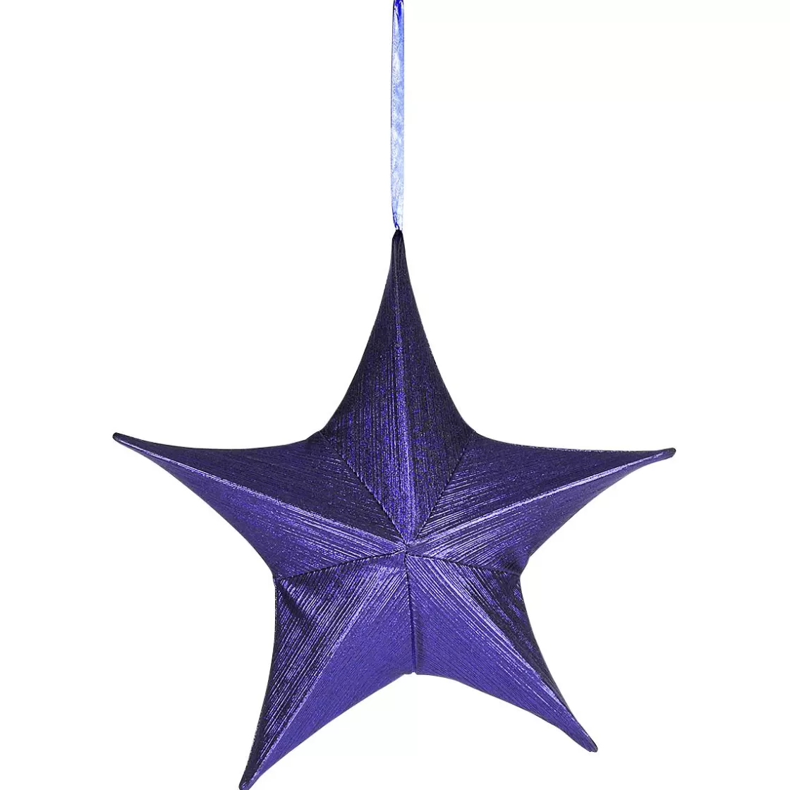 Estrella De Navidad>DecoWoerner Estrella Plegable De Tela Decorativa, Metalizado, Con Cremallera azul