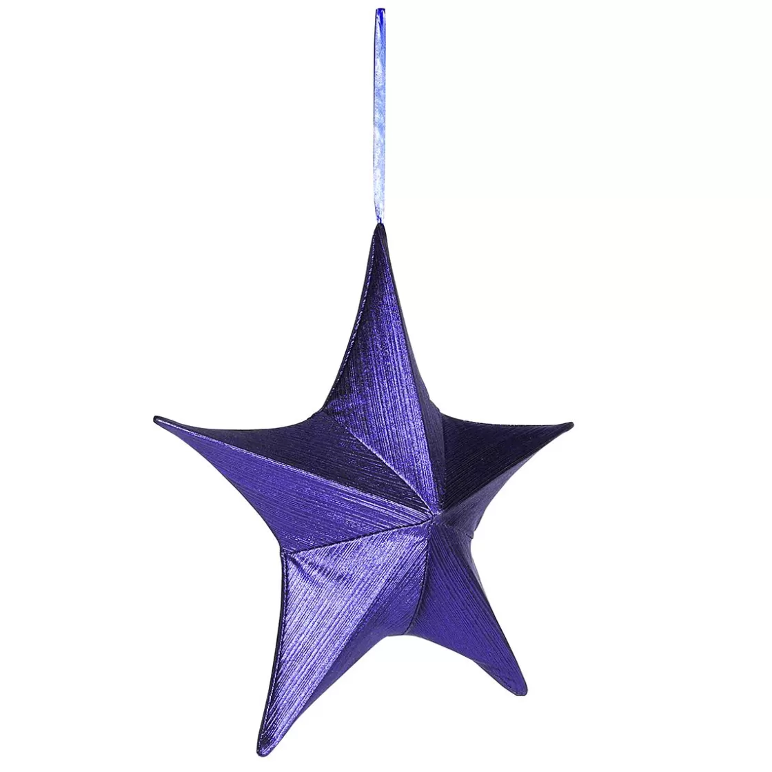 Estrella De Navidad>DecoWoerner Estrella Plegable De Tela Decorativa, Metalizado, Con Cremallera azul