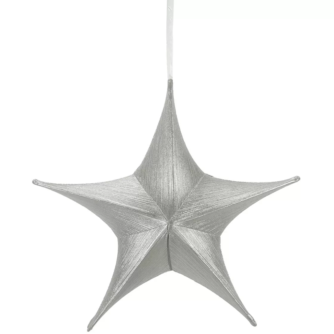 Decoración Temática | Decoración Navideña Xxl>DecoWoerner Estrella Plegable De Tela Decorativa En Metalizada Con Cremallera plata